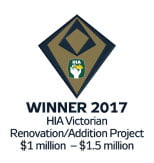 Winner 2017 HIA Vic Renovation/Addition Project $1-1.5m
